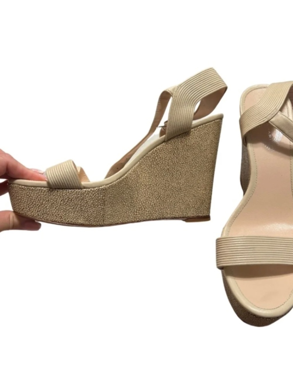 Elie Tahari Cream Leather Wedges * accepting offers